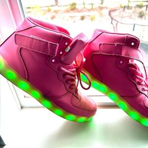 Hot Pink Women’s Light-Up High Top Sneakers
